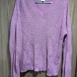 A.N.D EAWY WOMENS PURPLE SPARKLY SWEATER SIZE LARGE